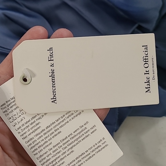 NWT Abercrombie & Fitch Blue Pleated Sleeveless Dress with Deep Vneck size Small - Picture 4 of 10